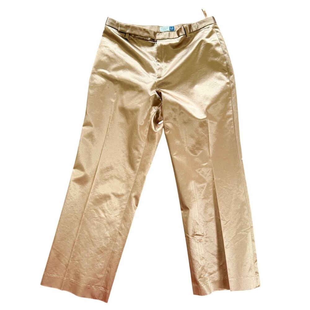 Vintage Y2k Brown Bronze Satin Cropped Low Rise Pants